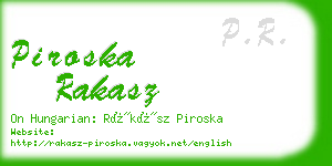 piroska rakasz business card